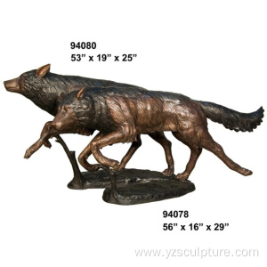 Garden Decoration Life Size Bronze Wolf Sculpture for Sale